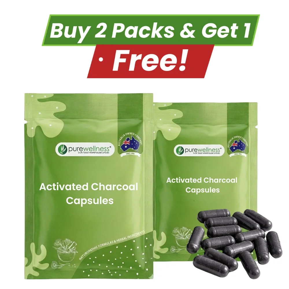 Activated Charcoal Capsules (buy 2 Packs & Get 1 free)