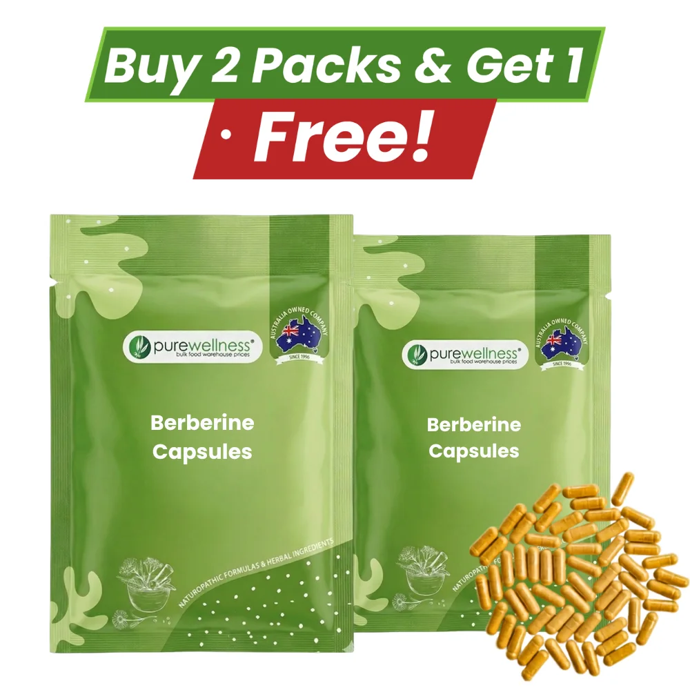 Berberine Capsules (10,000 mg eqv) (buy 2 Packs & Get 1 free)